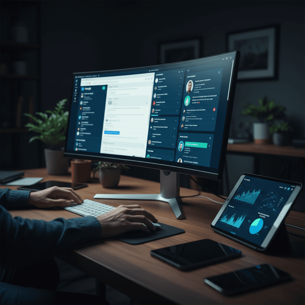Digital advertising dashboard showing Google Ads and social media campaigns